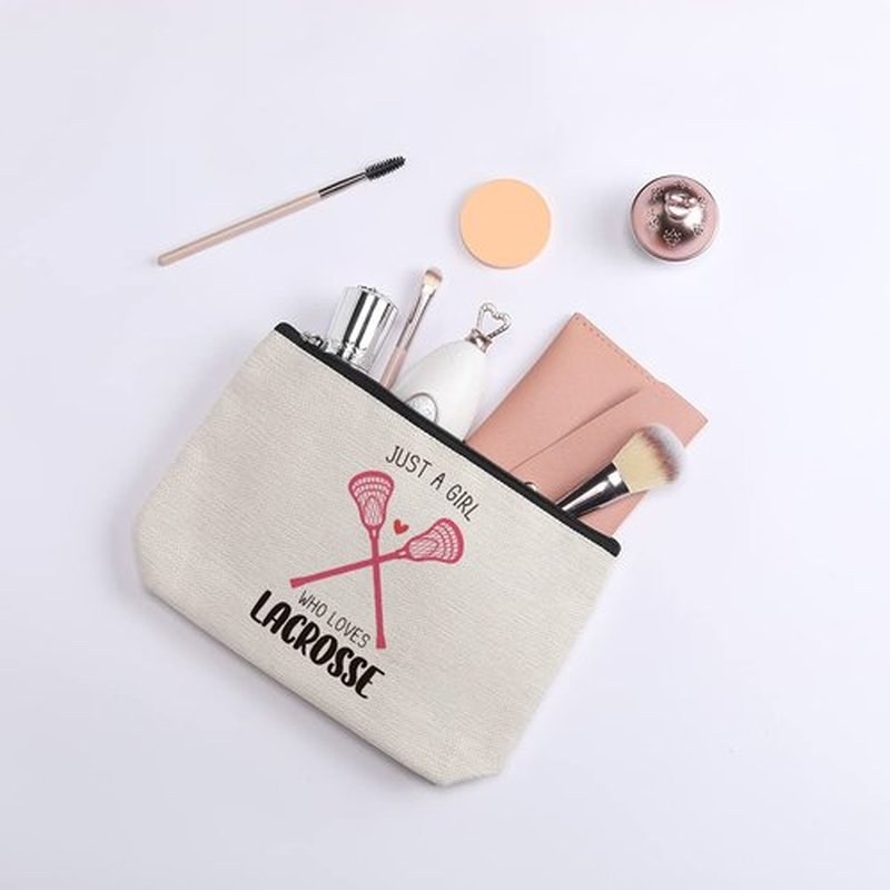 kdxpbpz Lacrosse Gifts Lacrosse Makeup Bag Gifts for Lacrosse Moms Sports Players Team Birthday Gifts for Women Friend Sister BFF Bestie