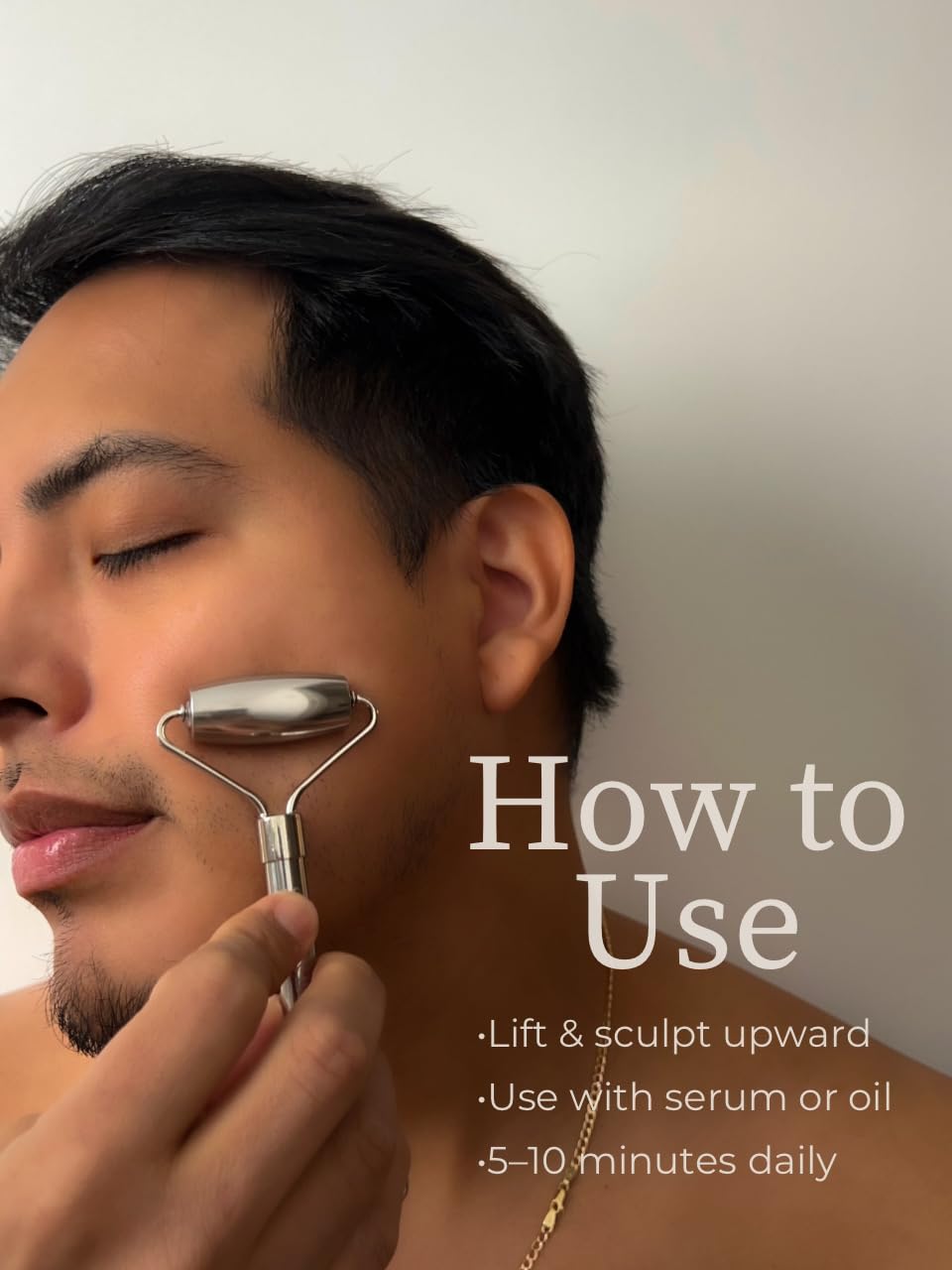 Serene & Co. Premium Stainless Steel Gua Sha & Face Roller Set – Facial Massage Tools for Skincare Routine – Cooling Metal Roller & Sculpting Gua Sha