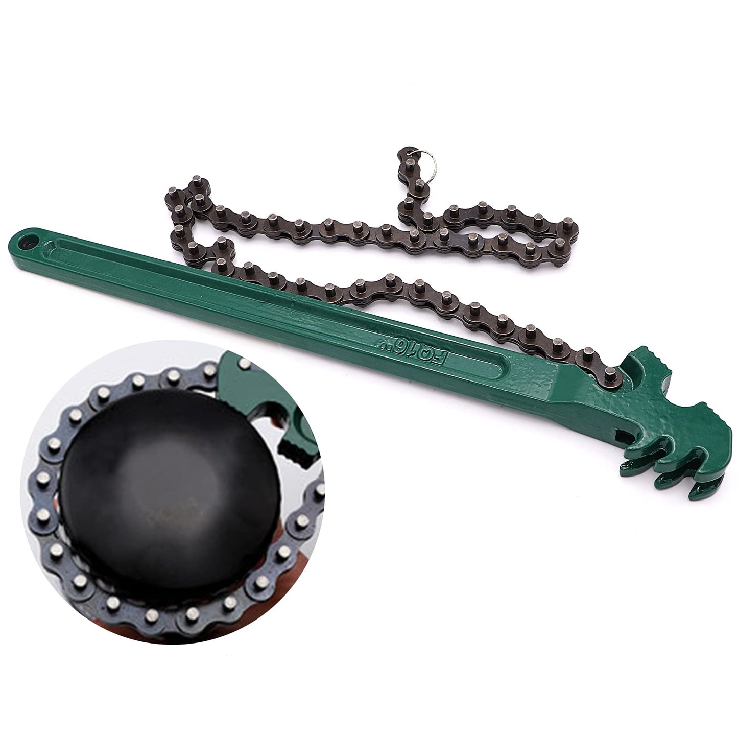 Ruikarhop 16 Inch Heavy Duty Reversible Chain Wrench for 1.5" to 7.5" Diameter Oil & Fuel Filter