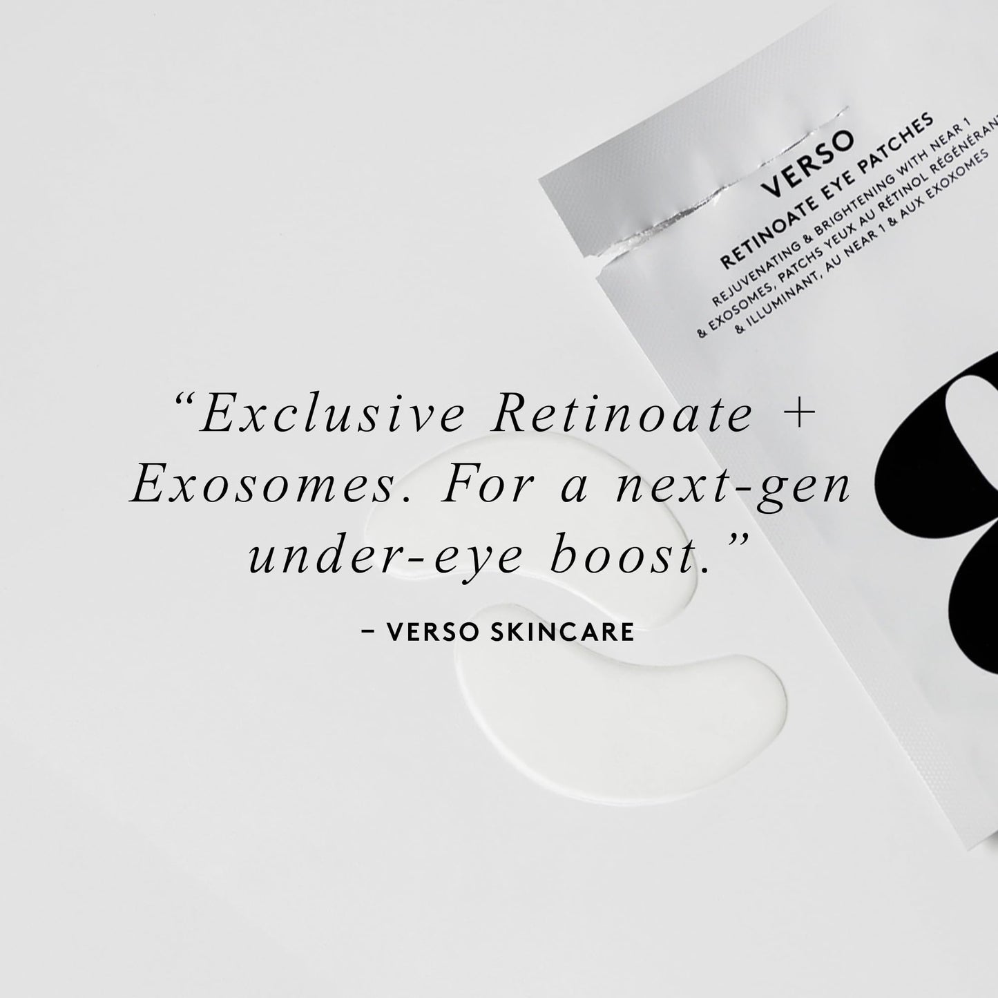 Verso Retinoate Eye Patches, Rejuvenating with Near 1 and Exosomes for Reducing Fine Lines, Wrinkles and Crow's Feet (Single Pair)