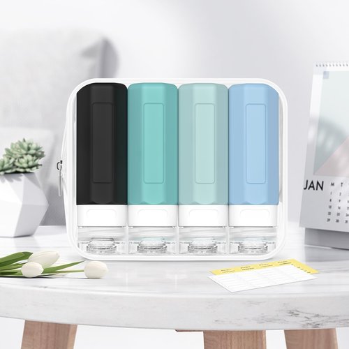 Redfly Travel Bottles for Toiletries, Tsa Approved 3oz Travel Size Containers, Leak Proof Silicone Travel Containers for Toiletries, BPA Free Refillable Travel Accessories for Shampoo Conditioner Gray
