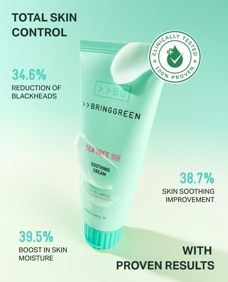 Tea Tree Cica Soothing Cream - Calming Moisturizer for Skin | 100ml Korean Facial Cream