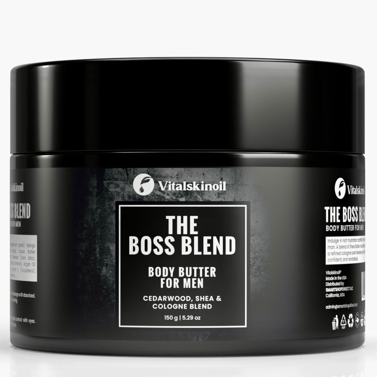 Body Butter for Men, Shea and Mango Butter Blend, Boss blend Cologne Scented Moisturizer for Men.