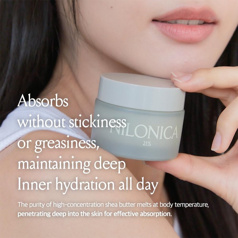 25% Organic Nilotica Shea Butter Daily Face Cream - Melt-In Hydration for Dry & Sensitive Skin | 1.69 Fl Oz