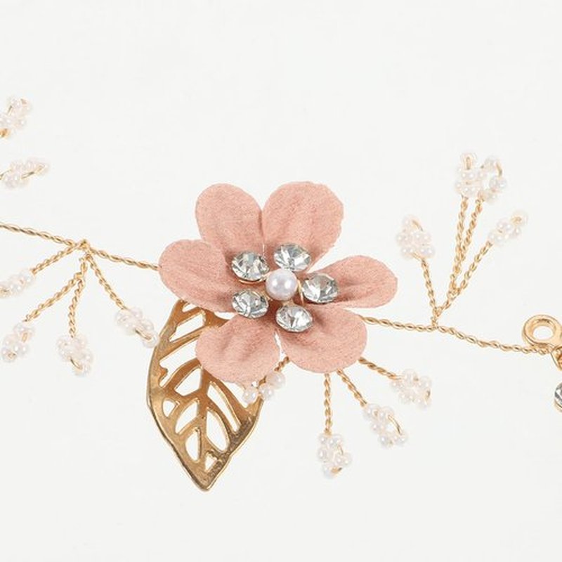 Pearl and Flower Headpiece - Bridal Hair Accessories with Headband for Weddings