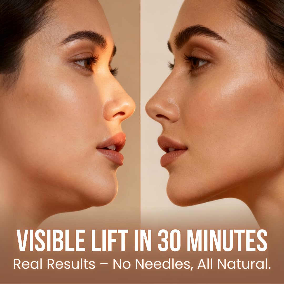 SKULT Collagen Face Sculpt Wrap for Chin & Jawline 2 PCS, Reusable Chin Strap for Sleeping, Adjustable Jawline Shaper Mask, Breathable Skin-Friendly Face Wrap (Beige)