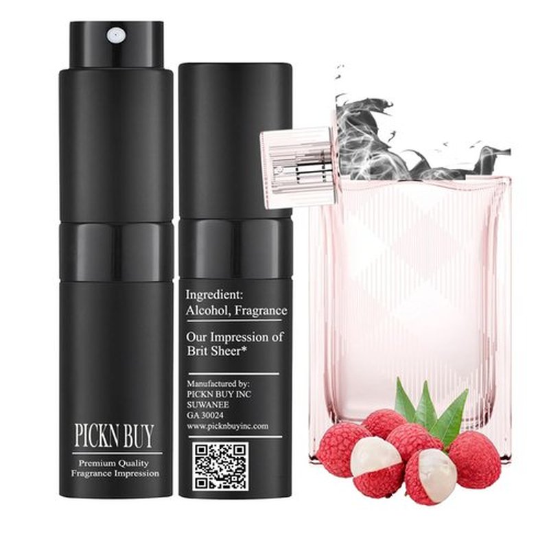 PICKN BUY Luxury Perfume for Women 0.34 Fl oz, Scent Compatible to Brit Sheer Perfume, Made in USA, Long-Lasting Spray Comes in Refilable Bottle