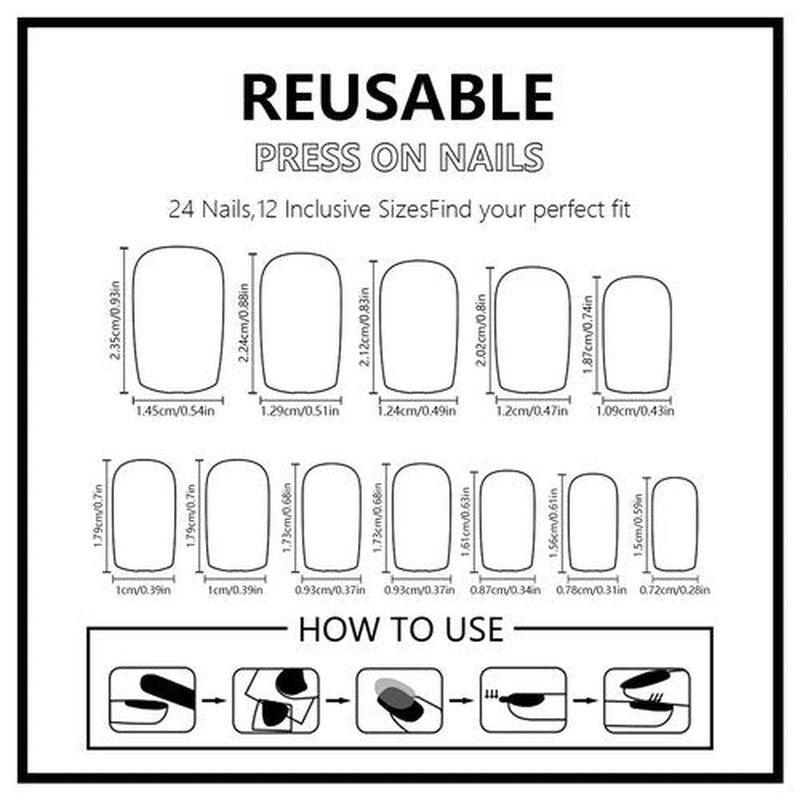 Red French Tip Press on Nails Short Square Fake Nails Valentine's Day Heart False Nails with Designs Glossy Acrylic Reusable Artificial Nails Nude Pink Stick on Nails for Women Girls 24Pcs