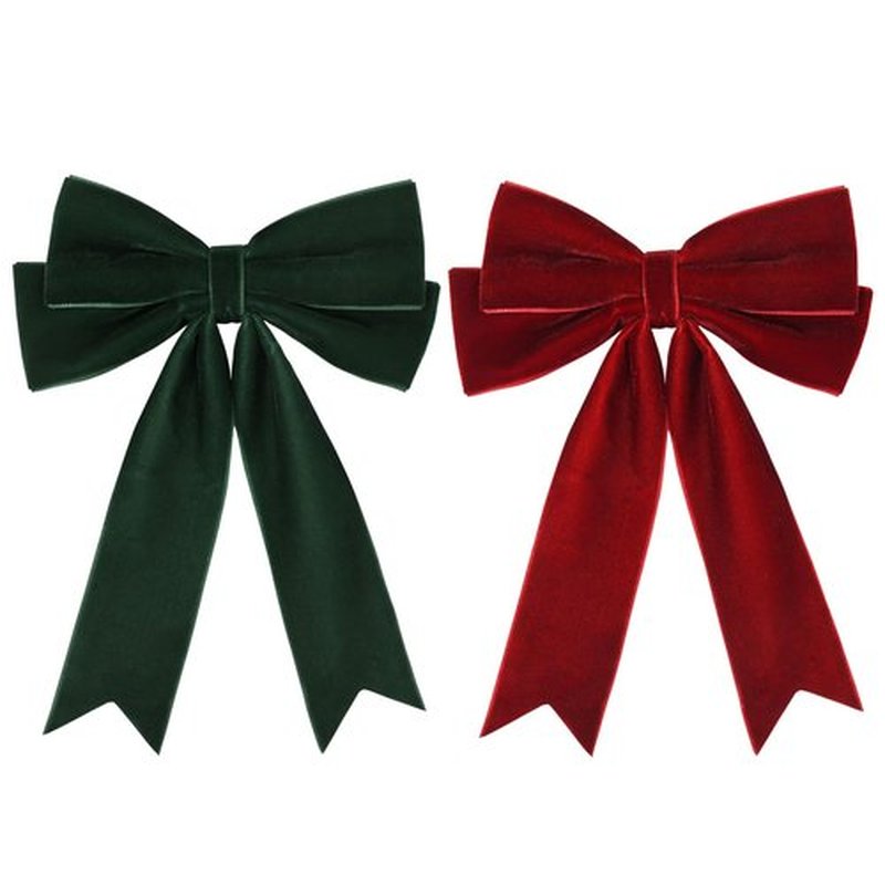 2PCS Velvet Bows Hair Clip Ribbon Green Red Accessories Ponytail Holder Hair Bow for Women Girls Toddlers Teens Kids