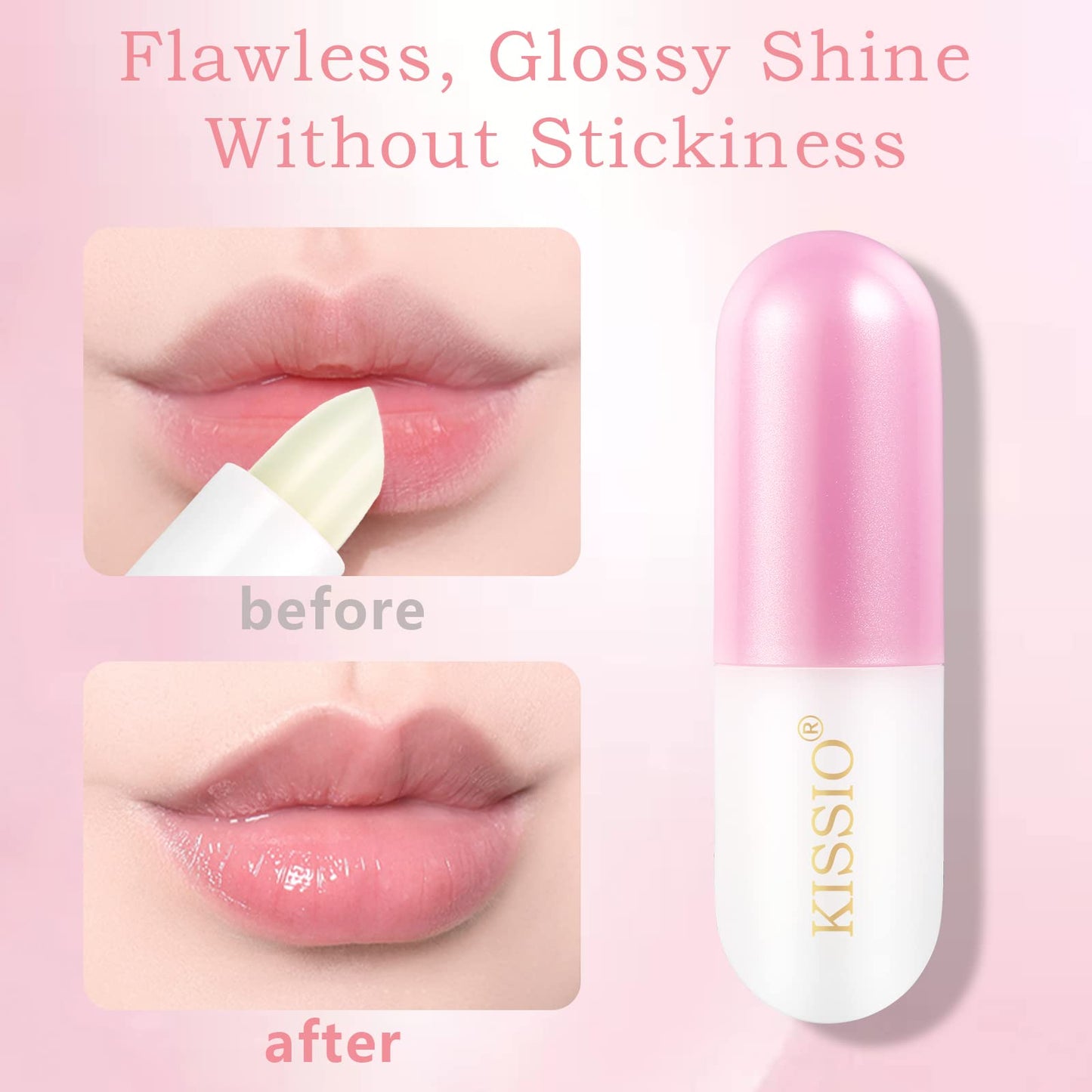 KISSIO Lip Balm,Long Lasting Nourishes and Hydration Lips,Vitamin Lip Balm with Cocoa Seed Butter,Macadamia Seed Oil and Vitamins,Lip care,Cruelty free,0.12 oz
