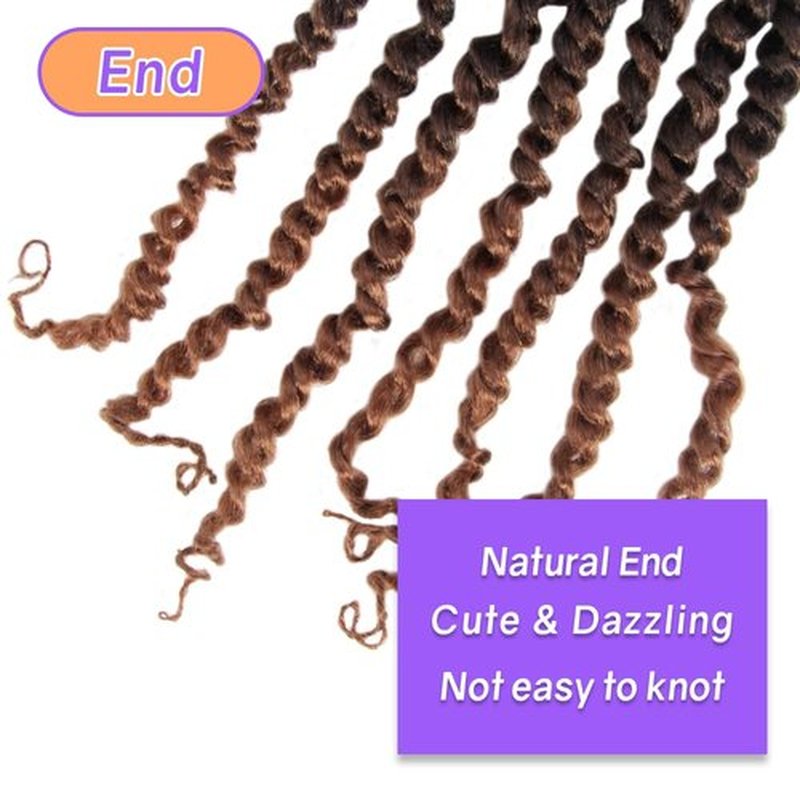 LOCSBYHAND 30 Inch Long Pre-looped/twisted Passion Twist Crochet Hair 4 Packs for Mixed-color Using (4 Packs, T30/Ombre Medium Dark Brown)