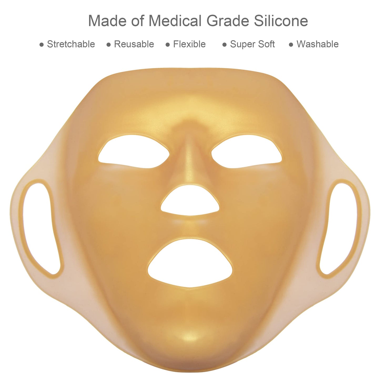 GELMAY 4Sheet 3D Gold Moisturizing Face Mask, Reusable Silicone Facial Mask Cover Hydrotherapy Patch Wrap for Women Skincare Beauty Prevent Evaporation