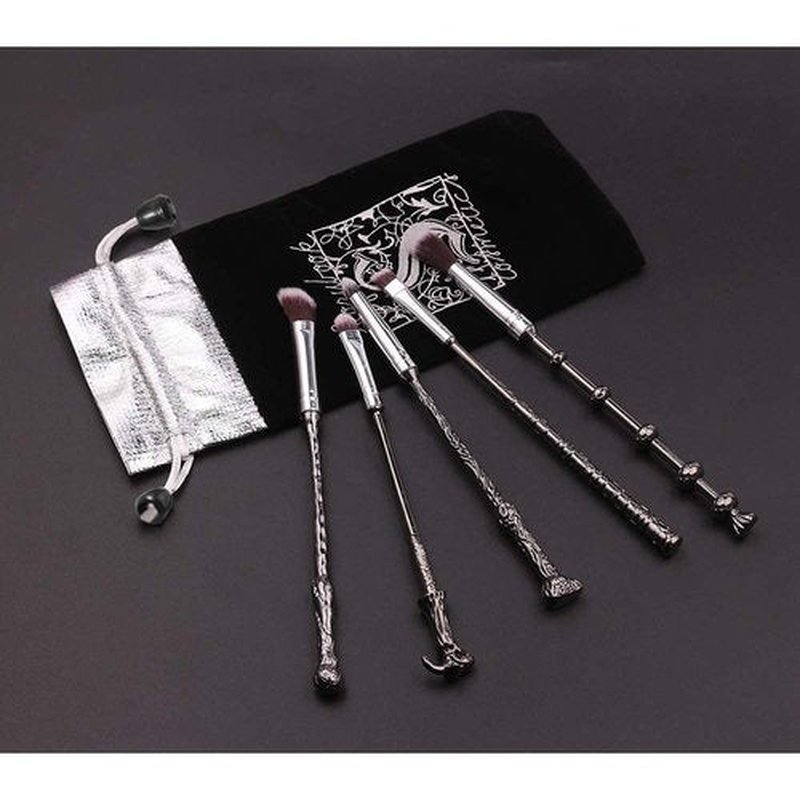 5 PCS Harry Gifts Potter Makeup Brushes Wand Brushes Set for Foundation Blending Blush Concealer Eyebrow Face Powder