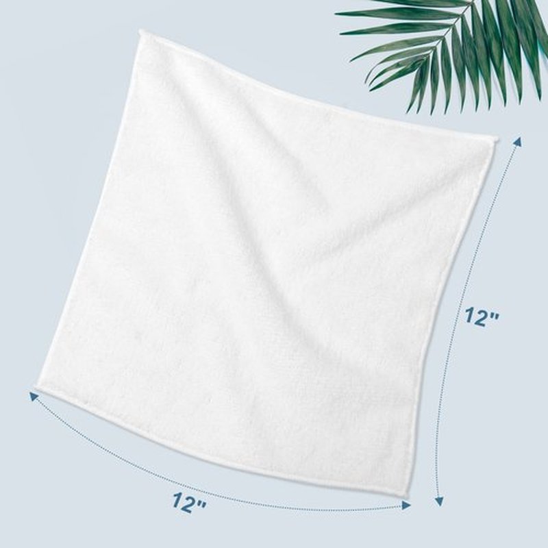 HOMEXCEL Microfiber Washcloths Towel Pack of 24, 12" x 12" Highly Absorbent and Soft Face Towels Wash Cloths for Bathroom, Gym, Hotel and Spa, Fast Drying Multi-Purpose Cleaning Cloth, White