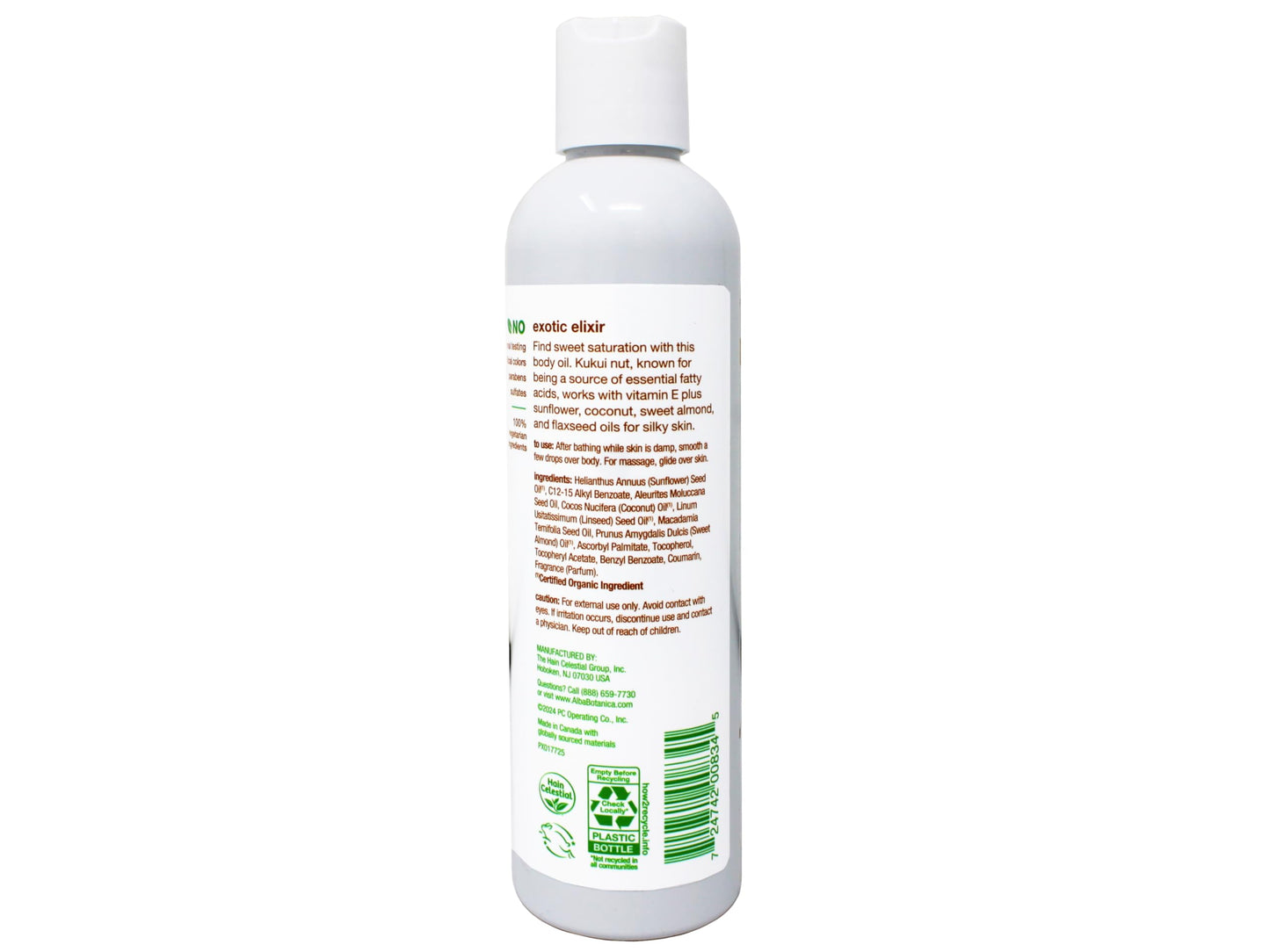 Alba Botanica Hawaiian Organic Body Oil - Kukui Nut - 8.5 Ounce (Pack of 2), 'Packaging may vary'