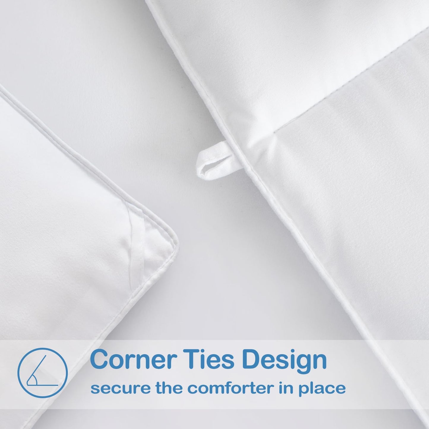 EASELAND Oversized King Down Alternative Comforter, White, 98x116