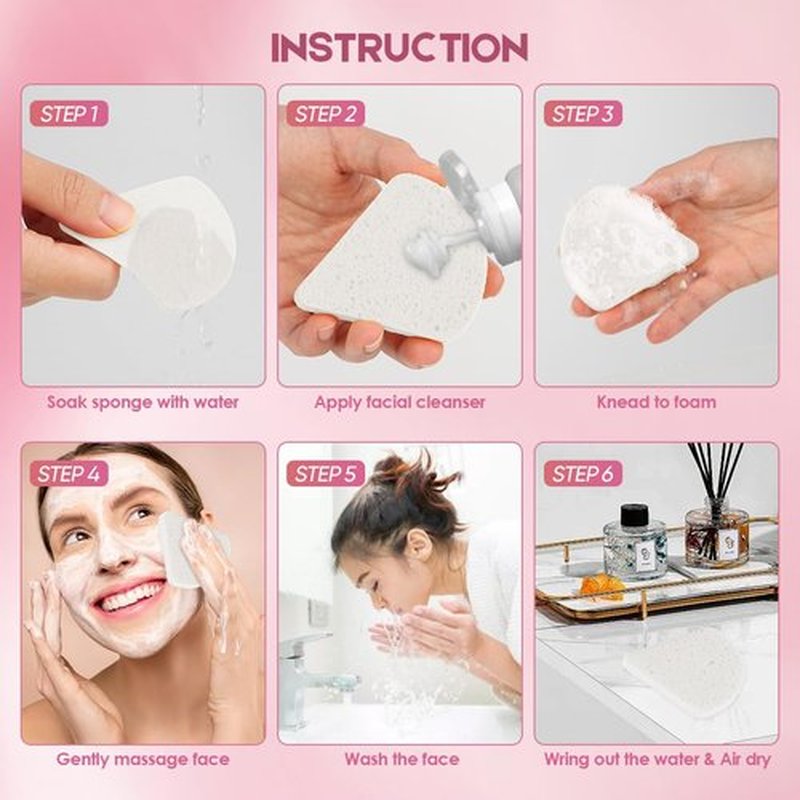 96Count Compressed Facial Sponges White, AIDEA Reusable Makeup Remover Pads, Travel Essentials, Face Cleansing Pads, Natural Cellulose Cosmetic Spa Sponges for Facial Cleansing, Exfoliating Pads