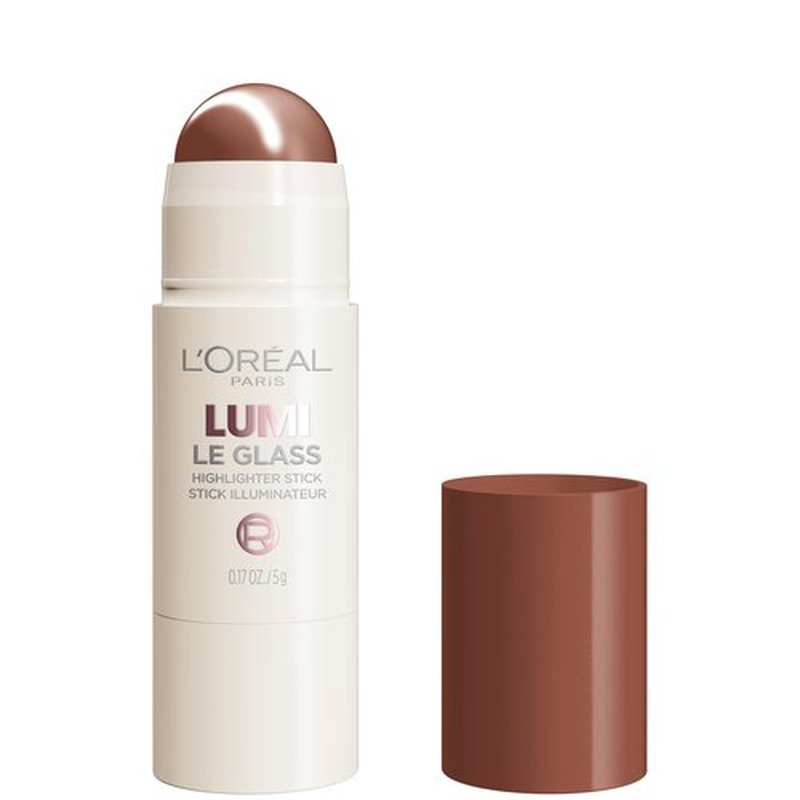L’Oréal Paris Lumi Le Glass Highlighter Stick, Reflective, Translucent, Glassy Highlighter for Face and Body, 625 Sunset Amour, 0.25 Oz