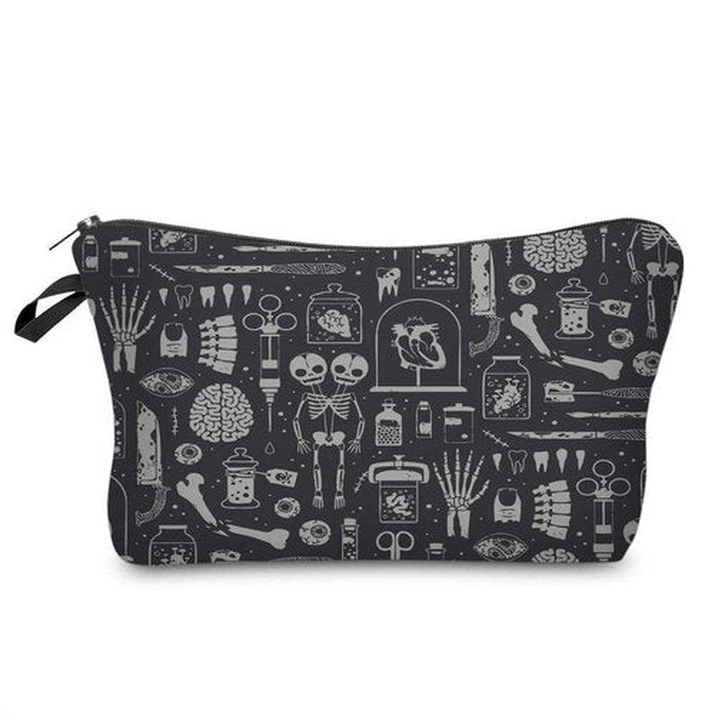 LOOMILOO Cosmetic Bag for Women, Adorable Roomy Makeup Bags Travel Water Resistant Toiletry Bag Accessories Organizer Cute Gifts (skulls 52254)