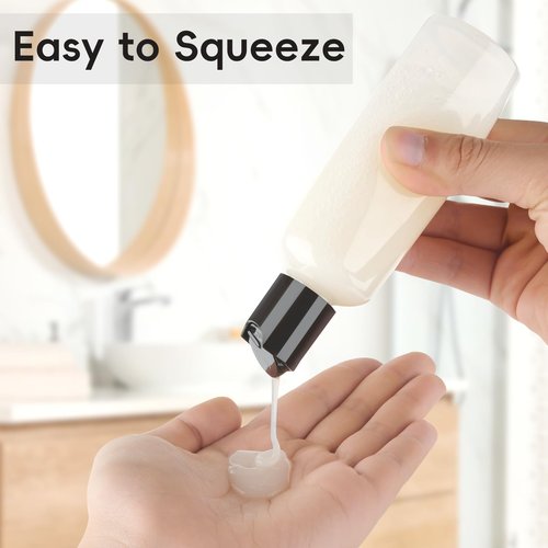 TUZAZO 10 Pack 3.4 oz Clear Travel Bottles for Toiletries TSA Approved Leakproof Travel Size Containers Empty Small Plastic Shampoo Lotion Bottles with Labels