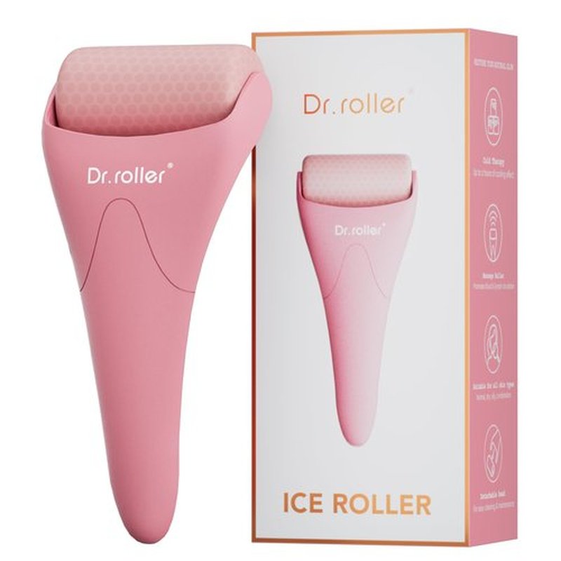Dr.roller Ice Roller, Ice Roller for Face Women, Ice Face Roller & Eye Puffiness Relief, Face Ice Roller Skin Care Reduce Wrinkles Puffiness Migraine (Silicone Pink)