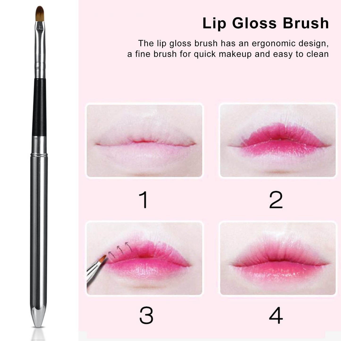 2pcs Aluminum Lip Brush – Extended Sealing Design, Compact & Easy Cleaning, Ideal for Daily Makeup & Professional Use