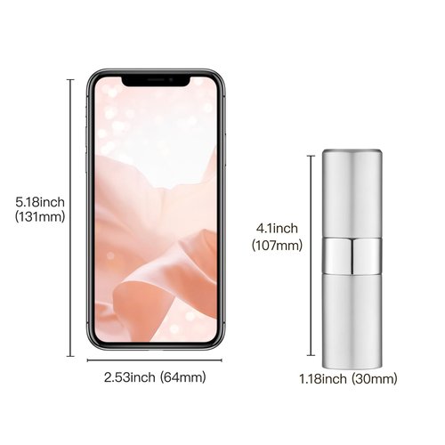 owlyee 20ML Perfume Atomizer, Travel Cologne Spray Bottle, Mini Empty Sprayer Dispenser (Silver, 1PCS)