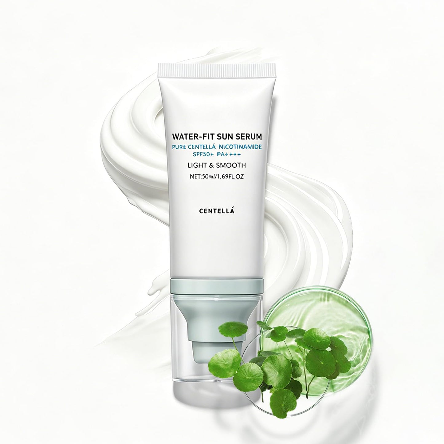 Centella Sunscreen SPF 50, Long-Lasting Protection, Nourishing Skin Protection and UV Defens,Centella Madagascar Sunscreen,Moisturizing Non-Sticky Centella Water-Fit Sun Serum for All Skin
