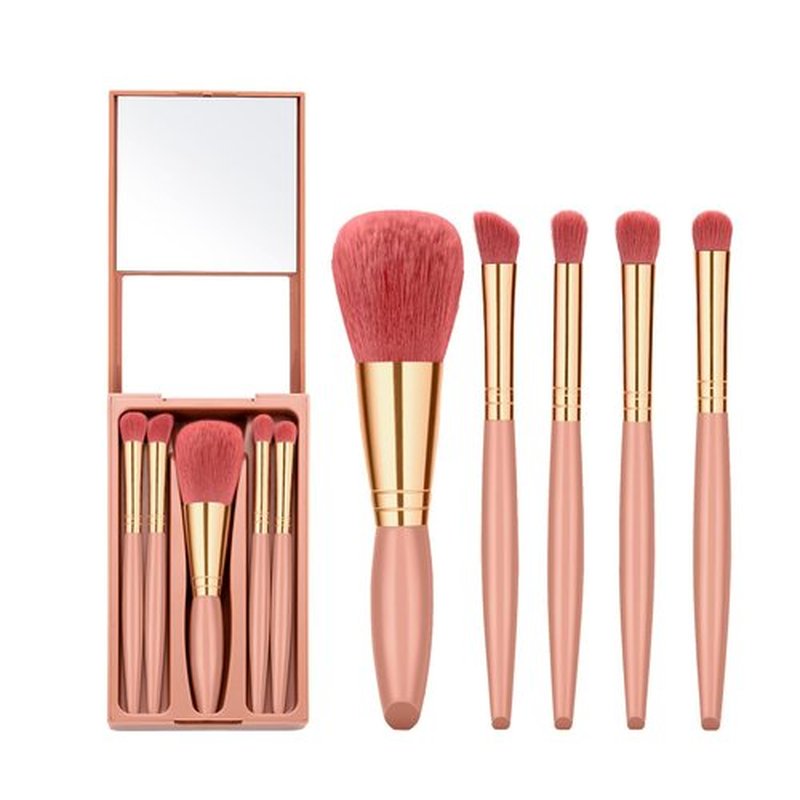 IRYCSSCE Travel Makeup Brush Set, travel make up brushes sets mini eye shadow kits small size eyeshadow case eyes makup brushed makeuo soft brushs basic cosmetic profesional tools (Bean Sand)