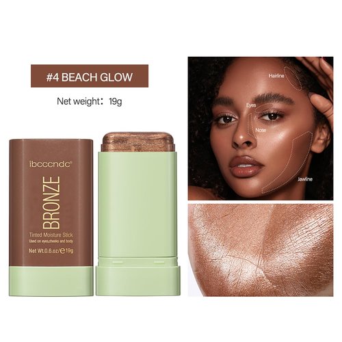 Multi-Purpose Makeup Blush Stick, 3-in-1 Beauty Tinted Solid Blush Stick For Cheeks, Lips And Eyes With Long-Lasting Moisturizing Formula, Waterproof Natural Cream Blush Stick(4#Beach Glow)