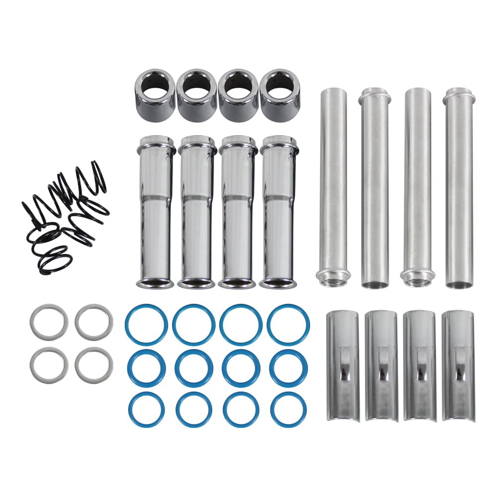 Complete Adjustable Pushrods & Cover Kit Chrome Push Rod Kits Set Replacement for 1999-2017 Harley Davidson Twin Cam 99-17(excludes 2017 Touring)