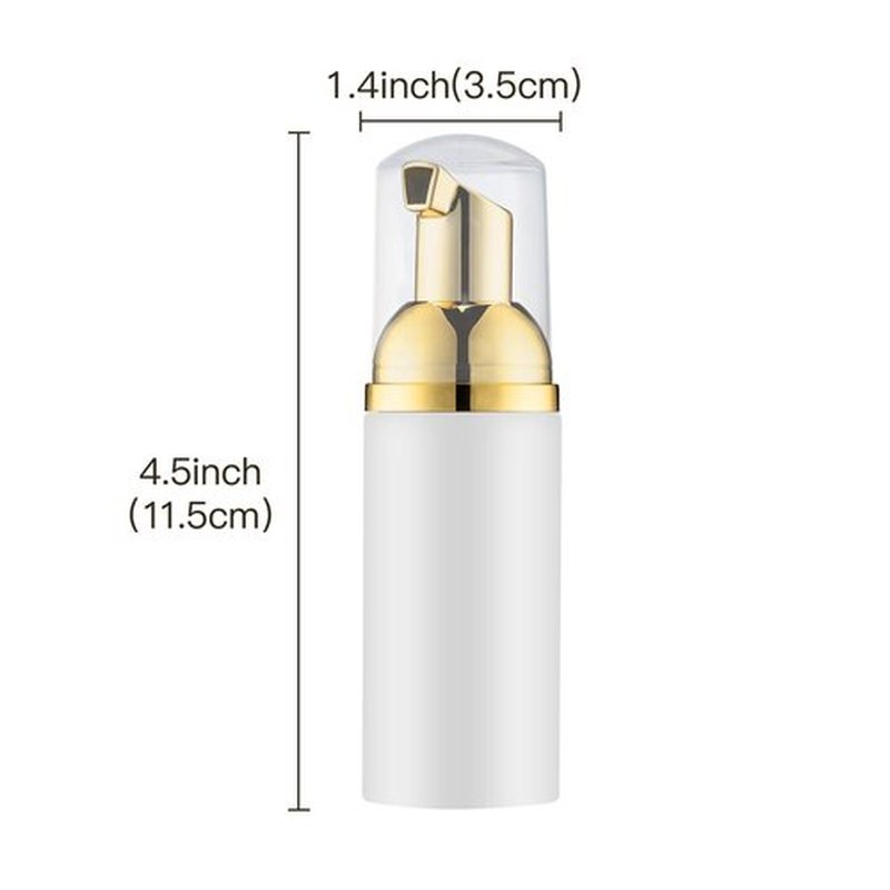 Tekson 2 OZ Foam Bottle with Gold Pump, Empty Travel Foaming Dispensers for Soap, Shampoo (3pcs, Gold)