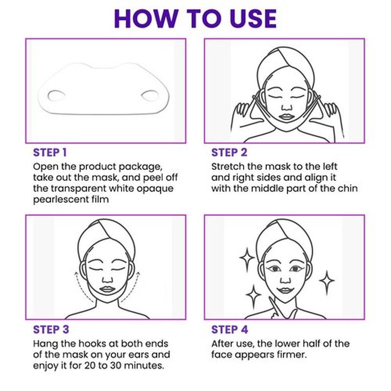 Kaely 6Pcs V Line Lifting Mask,Double Chin Mask,Chin Strap for Double Chin for Women,Face Lift Mask with Collagen,Hydrating Anti-aging