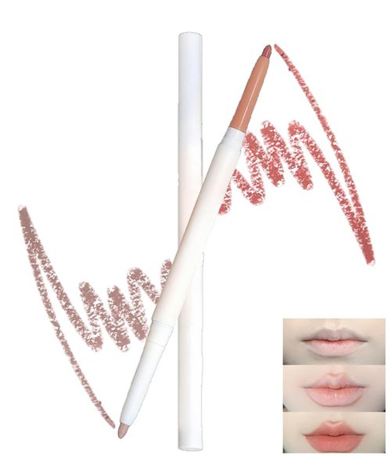 Okerker Double Ended Lip Liner - Waterproof Versatile Lip Liner & Contour, Nourishing Formula, Long Lasting Matte Finish, Effortless Application for Bigger and Fuller Lips (#1 NUDE)
