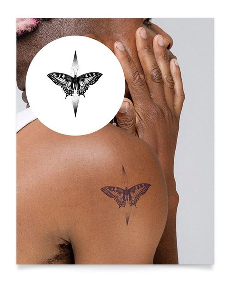 Inkbox Temporary Tattoos, Semi-Permanent Tattoo, One Premium Easy Long Lasting, Water-Resistant Temp Tattoo with For Now Ink - Lasts 1-2 Weeks, With Grace, 4 x 4 in