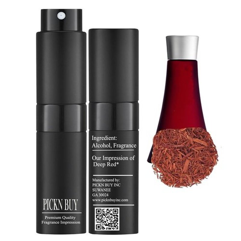 PICKN BUY Luxury Perfume for Women 0.34 Fl oz, Scent Compatible to Deep Red Perfume, Made in USA, Long-Lasting Spray Comes in Refilable Bottle