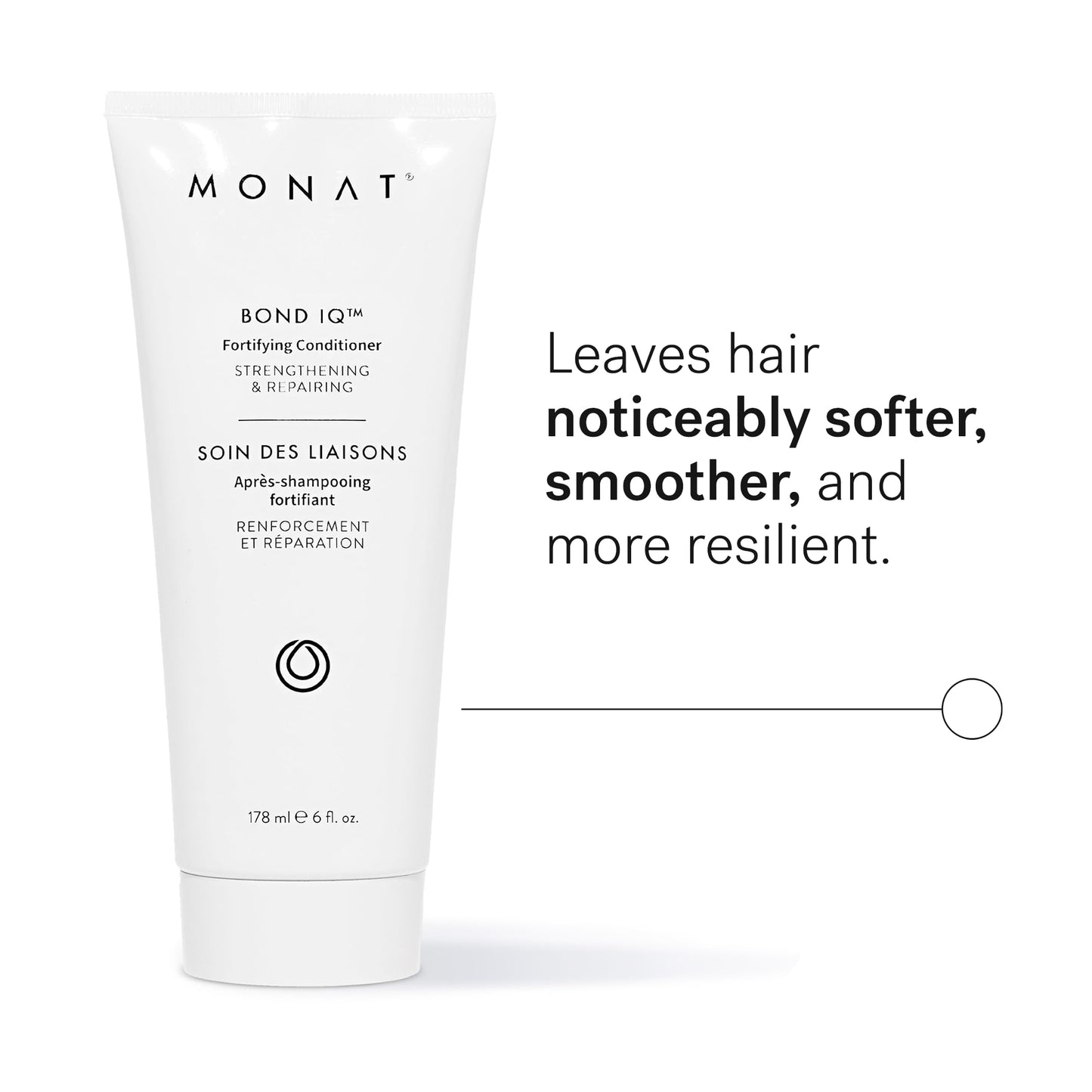 MONAT BOND IQ™ Fortifying Conditioner – Strengthening & Repairing Formula for Softer, Smoother Hair - Restores Resilience, Reduces Breakage, Boosts Shine & Manageability – 178 ml / 6 fl oz