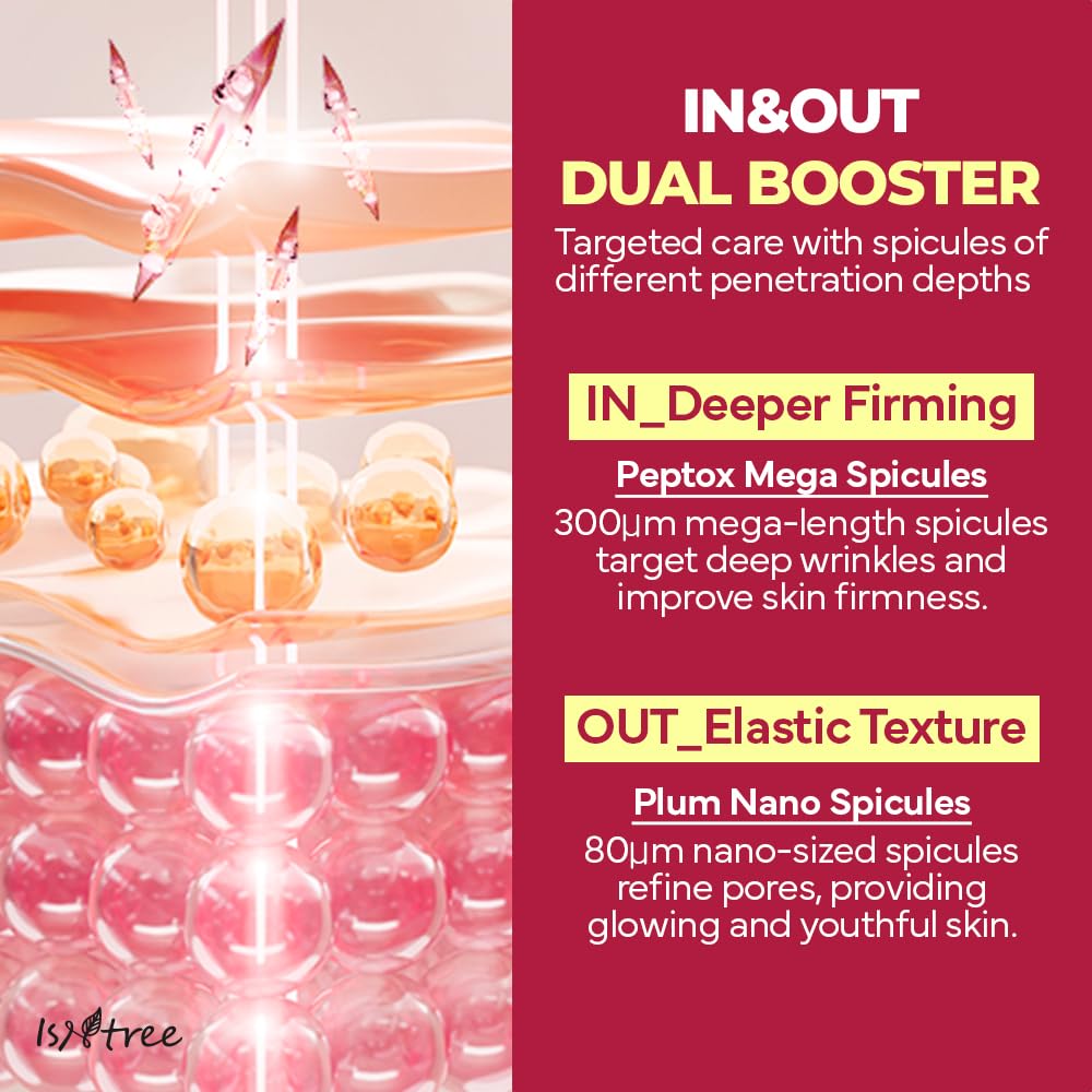 ISNTREE Plum Peptide Booster 2000s – Firming & Hydrating Serum with Vegan Collagen & 5 Peptides – Korean Skincare – 50ml / 1.69 fl oz