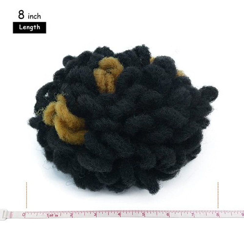 Dreadlocks Bun Afro Puff Drawstring Ponytail Hair Chignon Nu Locs Braids Bun Synthetic Clip in Hair Extensions for Black Women Girls(1B&27#)