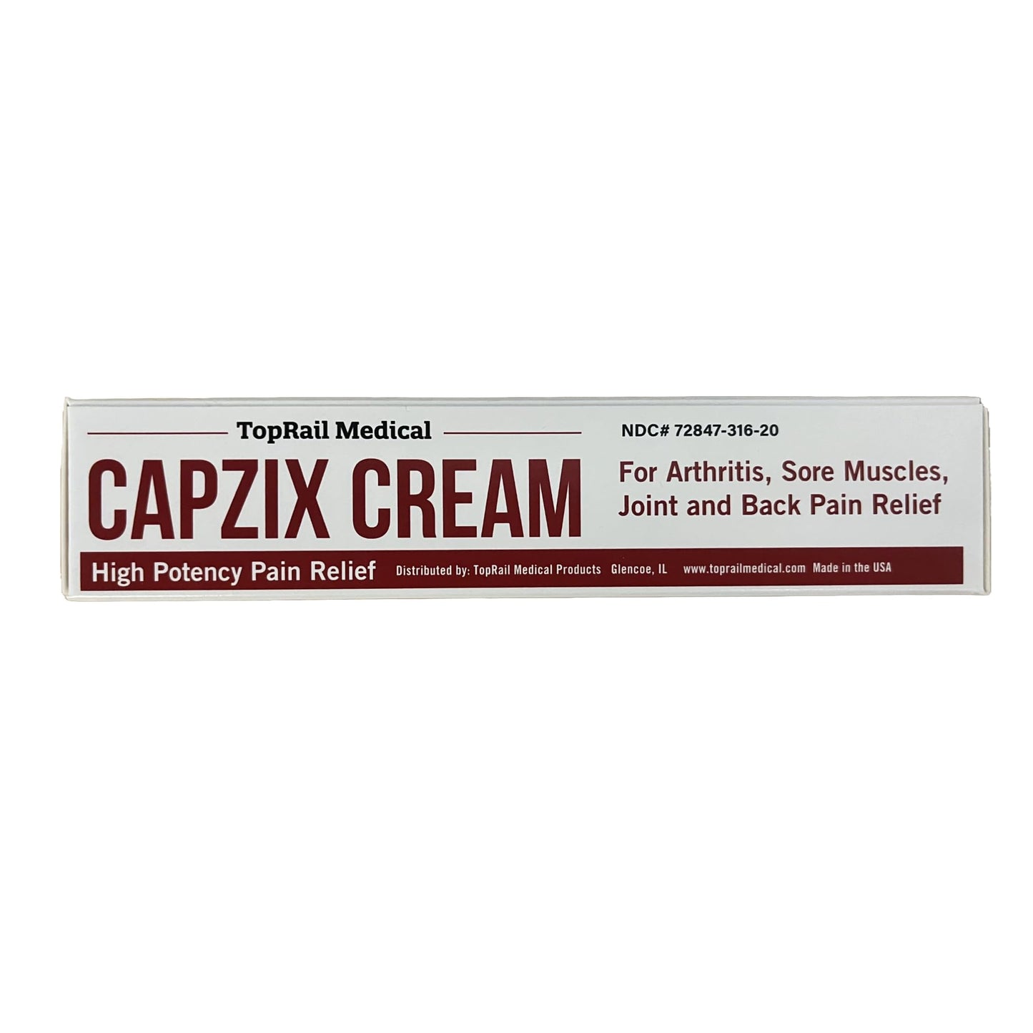 Capzix Cream for Pain Relief 2 OZ Capsaicin .1% High Potency/ Maximum Strength