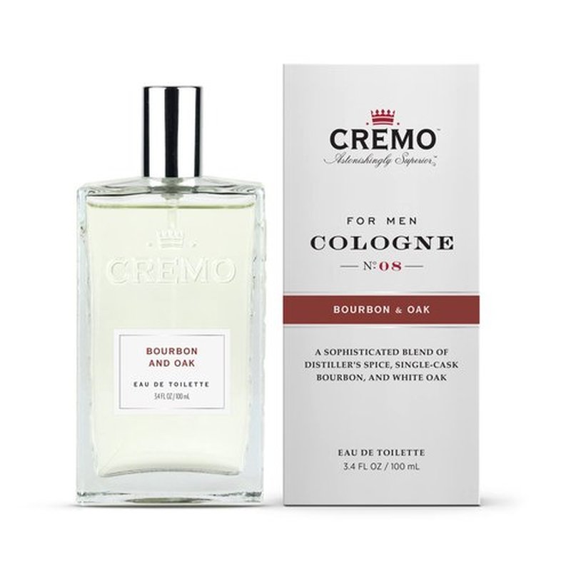 Cremo Cologne for Men - Bourbon & Oak Mens Cologne Spray - A Sophisticated Blend of Distiller’s Spice, Fine Bourbon and White Oak, Fragrances For Men, 3.4 Fl Oz