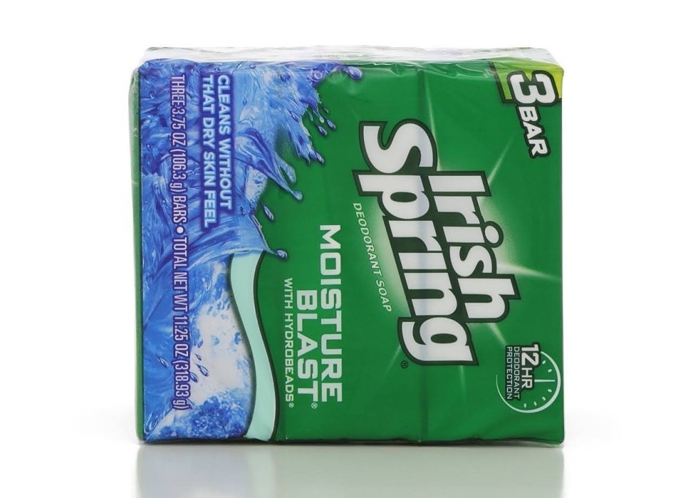 Irish Spring Deodorant Soap - Moisture Blast Formula | 3 Bars x 4 Oz Each