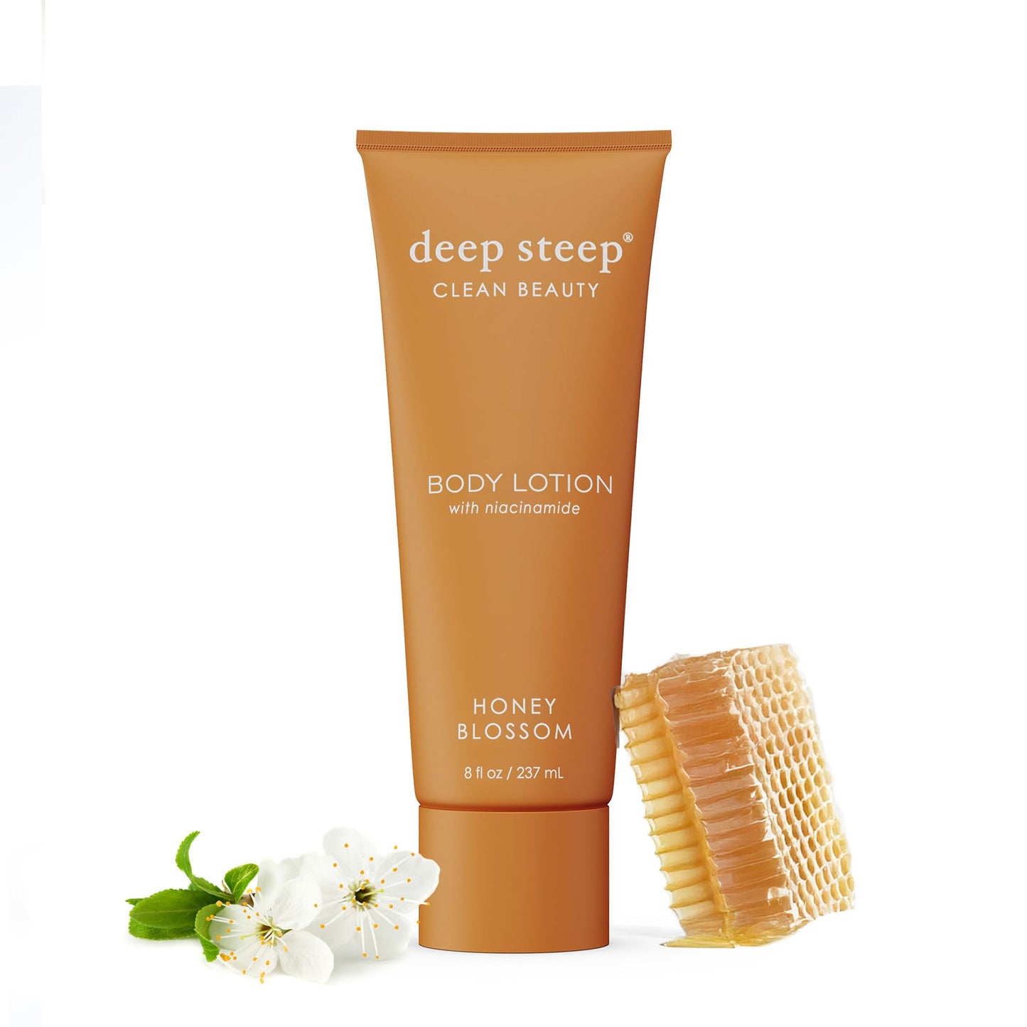 Deep Steep Body Lotion, Honey Blossom, 8 oz – Moisturizer with Coconut Oil, Shea Butter, Argan Oil, Aloe Vera & Niacinamide – Vegan, Clean Beauty, Daily Skin Hydration