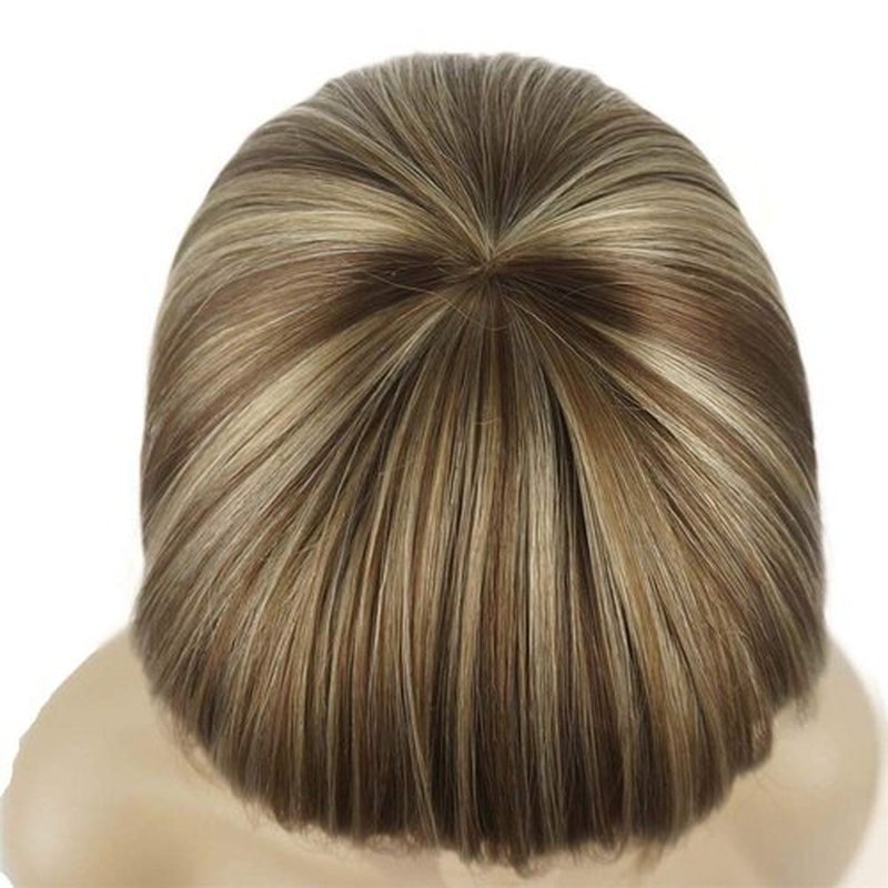 Aimole Short Straight Bob Wig Cute Flat Bangs Synthetic Full Women Wigs (AB607)