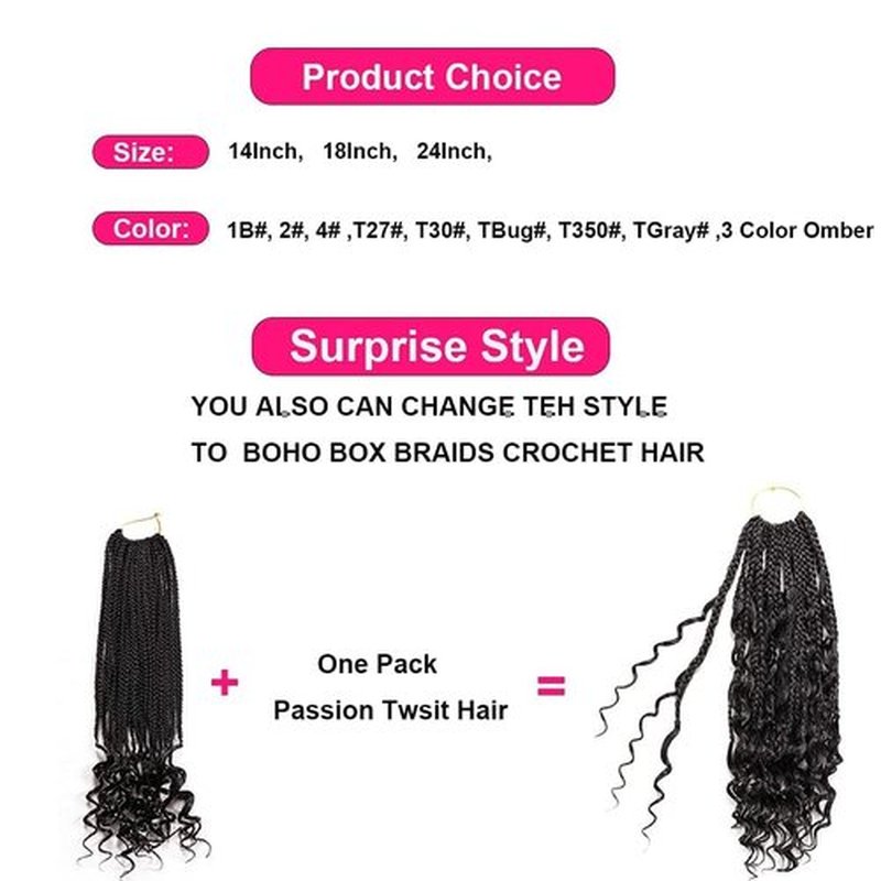 URNICE 7 Packs 10 Inch Crochet Box Braids Hair with Curly Ends Prelooped Goddess Box Braids Crochet Hair Braiding Hair Crochet Braids Hair for Black Women (10 Inch ( Pack of 7 ), 1B#)