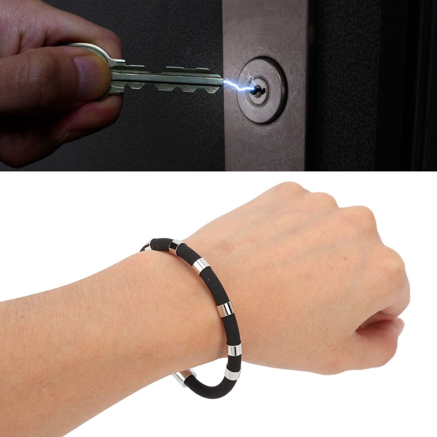 Anti Static Wristband for Everyday Use, Silicone ESD Bracelet Static Electricity Discharge Band, Reusable Antistatic Wrist Strap for Office, Home, Travel and Winter Season