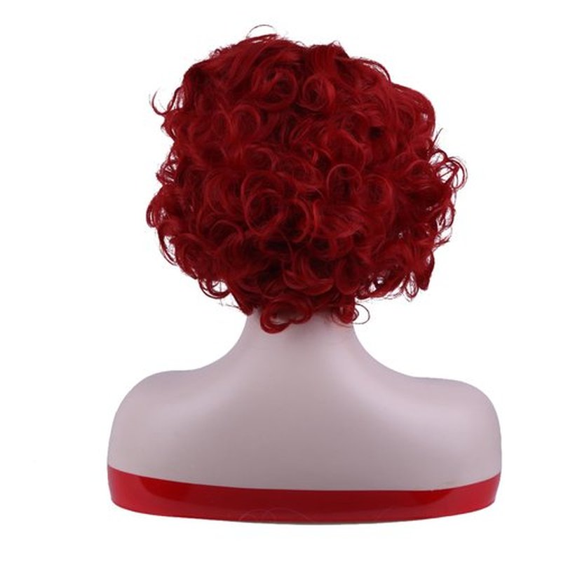 BERON Red Wigs Short Red Curly Wigs for Women Big Wavy 80s Flip Wigs Cosplay Costume Party Halloween Synthetic Red Hair Natural Mommy Wigs with Wig Cap