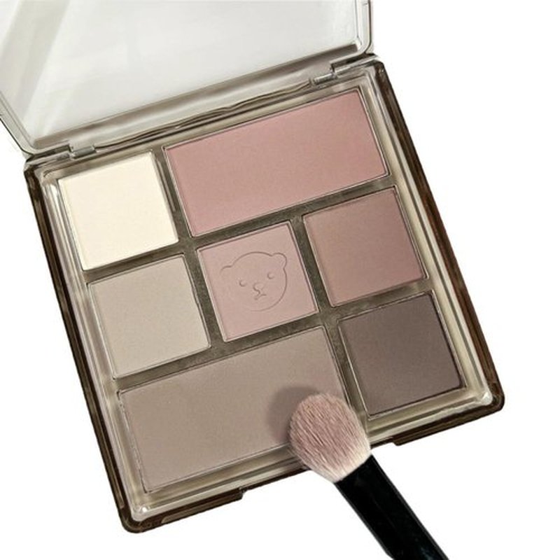DOUKLLT Professional Makeup Eyeshadow Pallet Kit, All About Colorful Matte Shimmers Eye Makeup Palette, Natural Make Up Eye Shadows Cosmetics Gift Smokey Pallet Set, Safe for Sensitive Eyes (7-color)