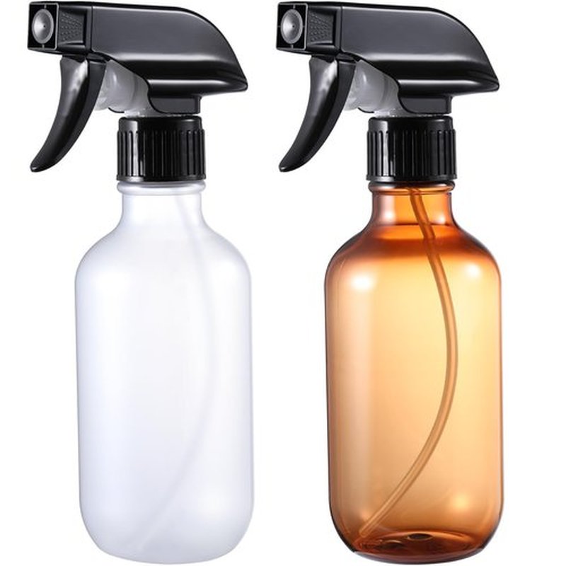 Water Spray Bottle for Hair, Small Squirt Bottle Amber & Frosted Clear, Refillable Empty Mister Spray Bottles with Adjustable Mist/Stream, 10.1 oz Spray Bottles for Hair, Plant, Pet, Cleaning, Cooking