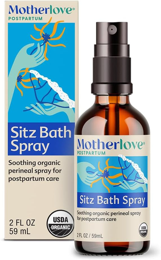 Motherlove Sitz Bath Spray - Herbal Perineal Care for Postpartum Relief | USDA Organic, Vegan, 2 oz